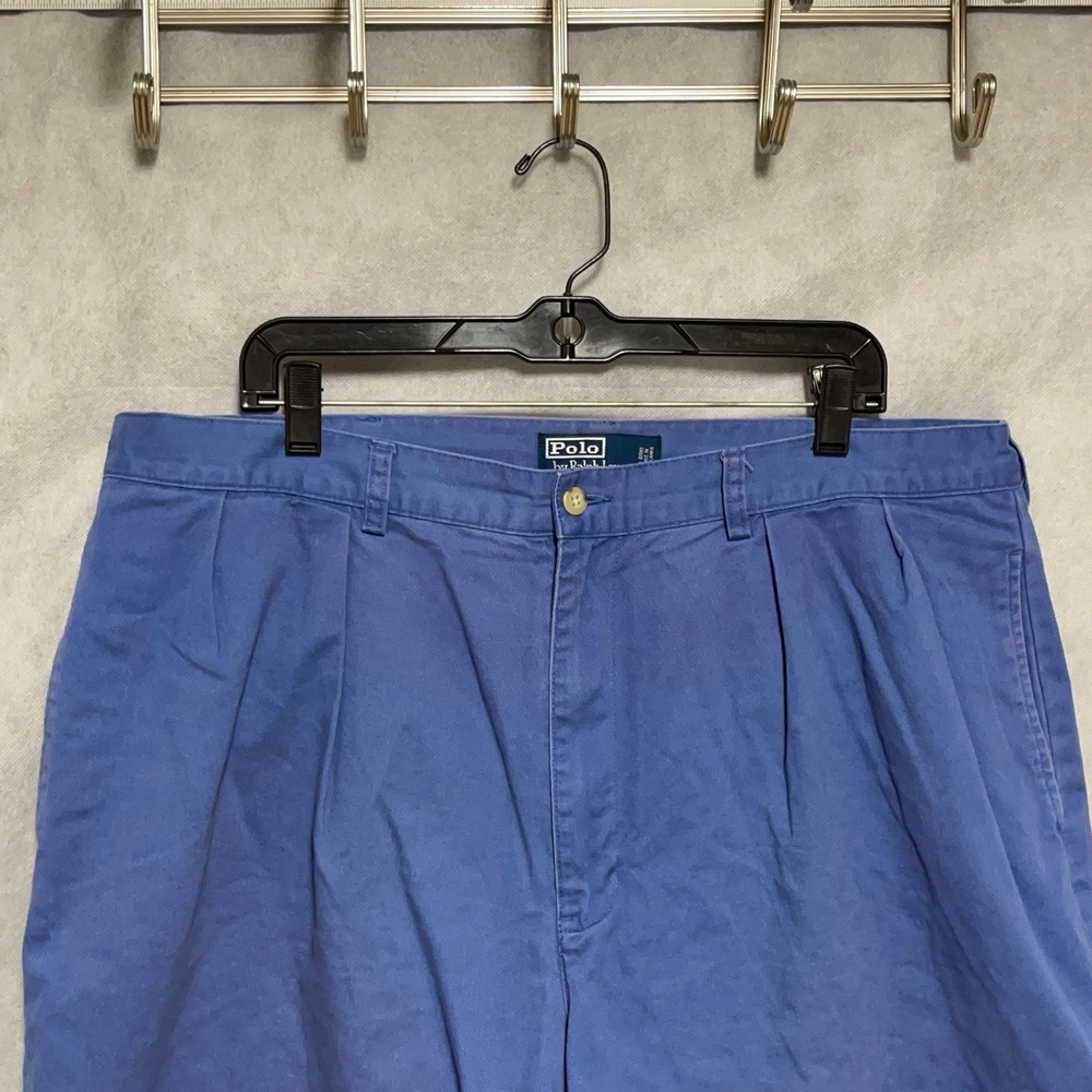 VTG Polo Ralph Lauren Shorts Men 40 Twill Tyler Chino Pleated Bermuda 9" Y2K 90s